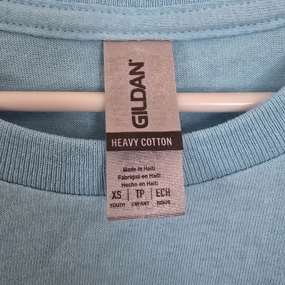 Gildan Light Blue Kids T-Shirt with Butterfly Design - Picture 4 of 4